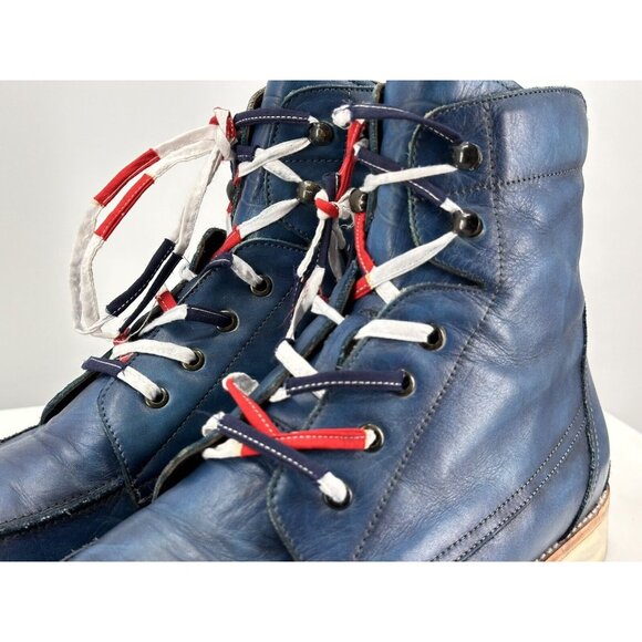 Esquivel Elkhart x Paris Saint Germaine Blue Leather Boots 11.5 USA Handmade USA main image 7